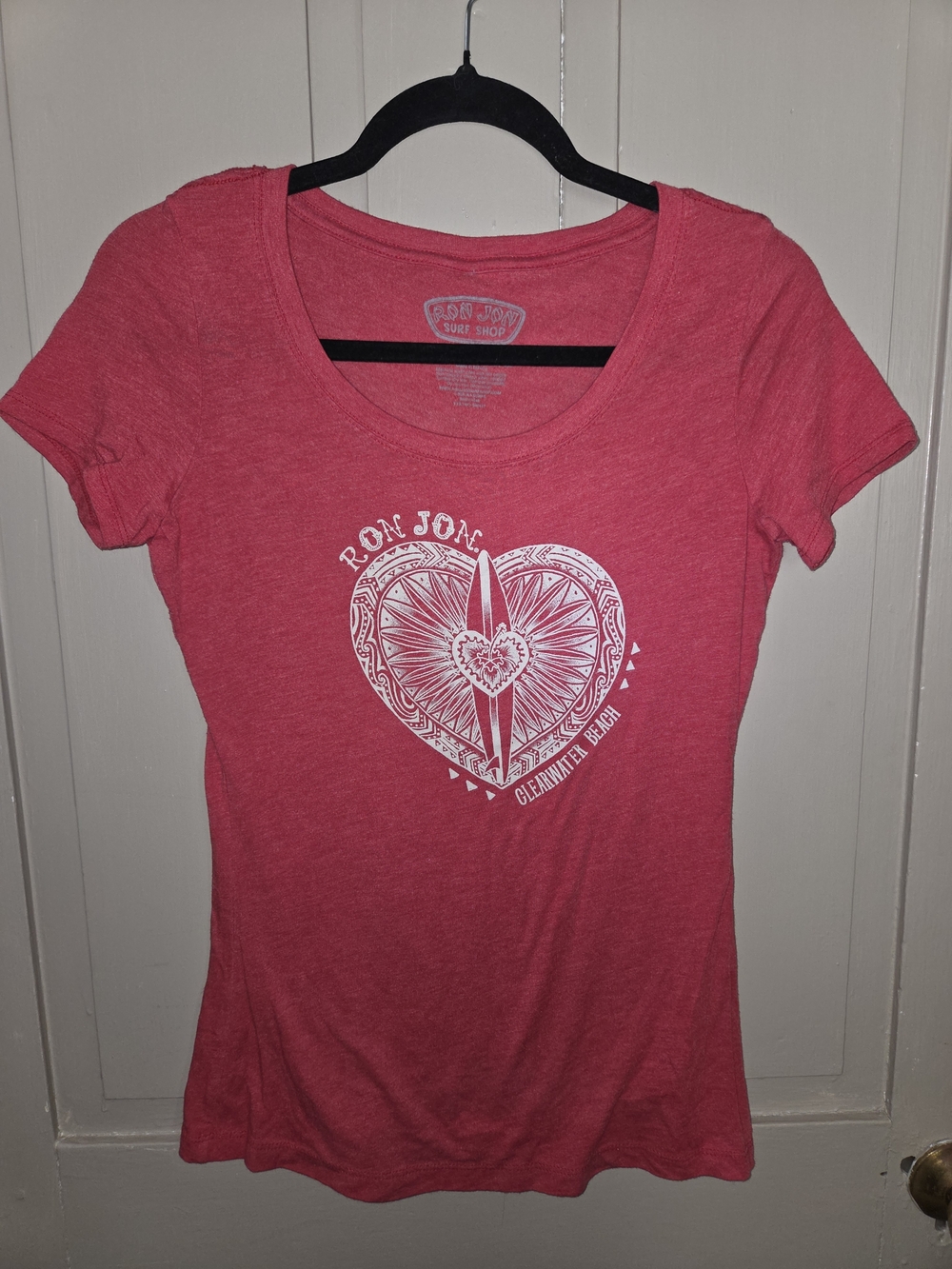Ron Jon Hot Pink Heart Graphic Tee - Women